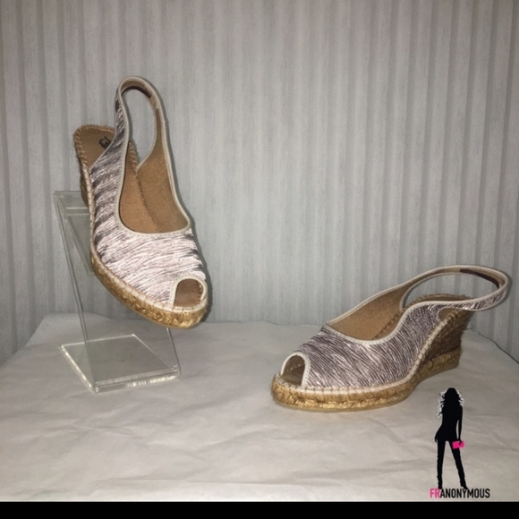 Silver Wedge Espadrille Sling Backs 7 - Picture 3 of 6